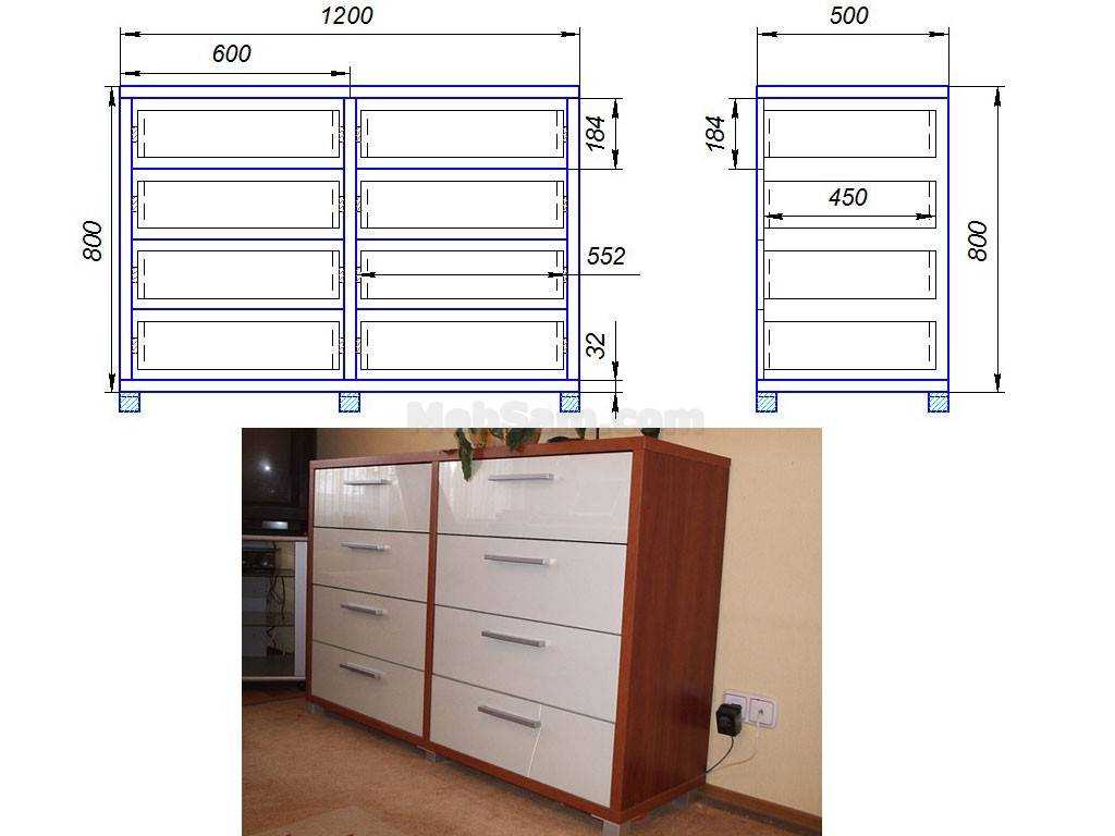 Комод чертеж с размерами