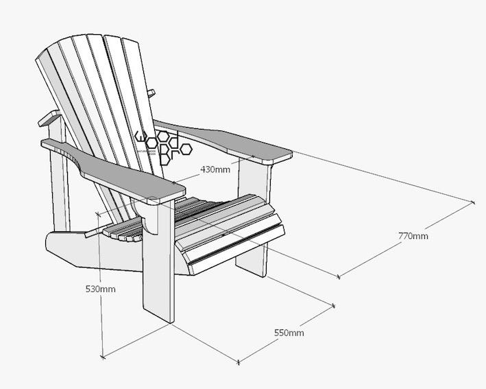 Чертежи дачных кресел из дерева