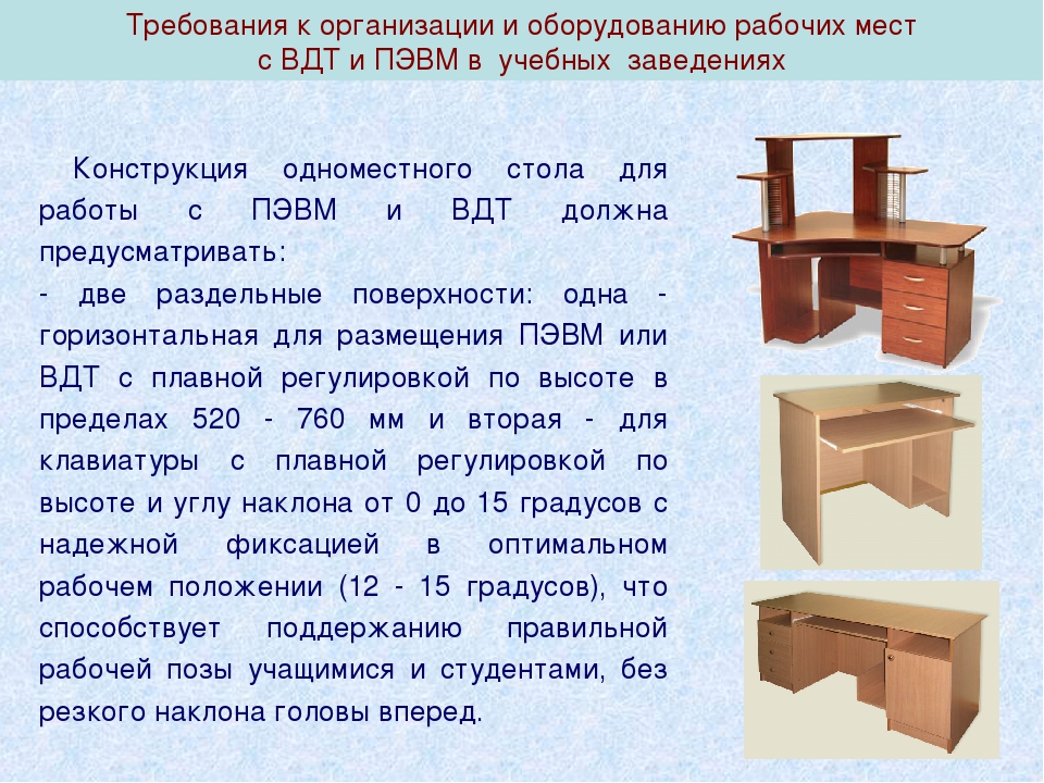 Требования к рабочему месту. Организация рабочего места с ПЭВМ. Требования к организации рабочего места. Требования к организации рабочих мест пользователей ПЭВМ. Требования к организации рабочего места при работе с ПЭВМ.