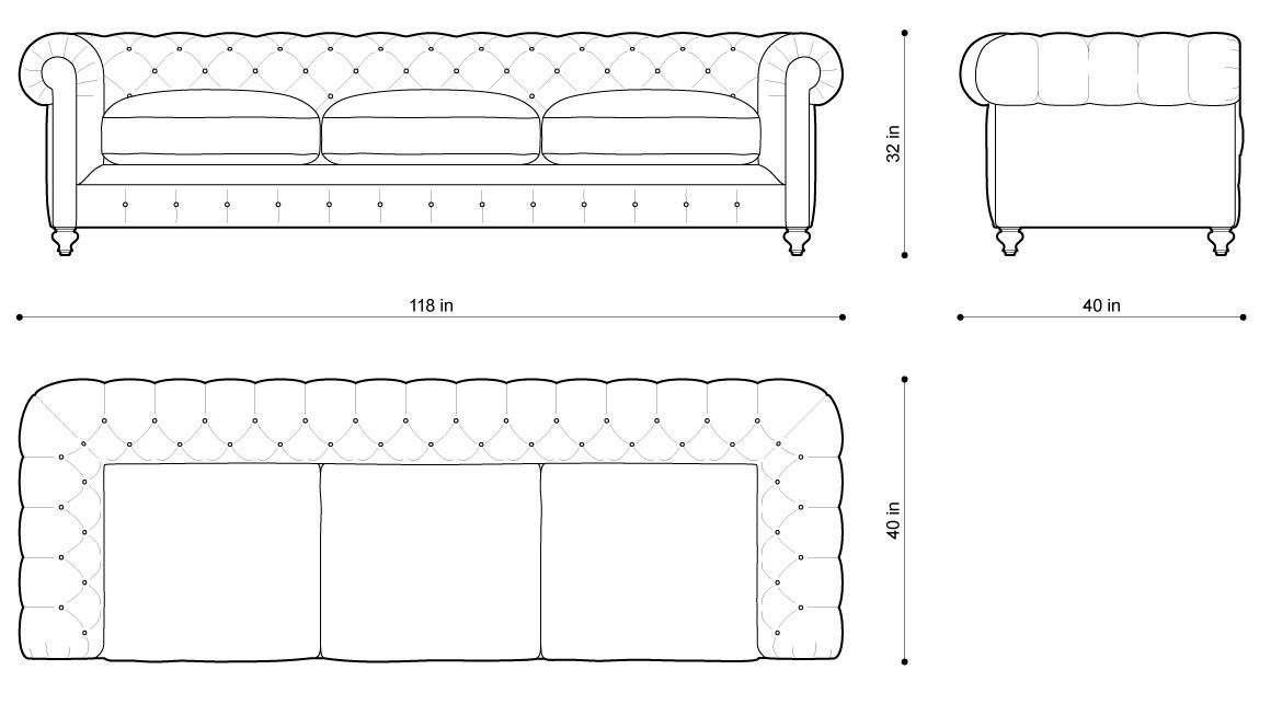 Чертежи диванов с размерами для производства