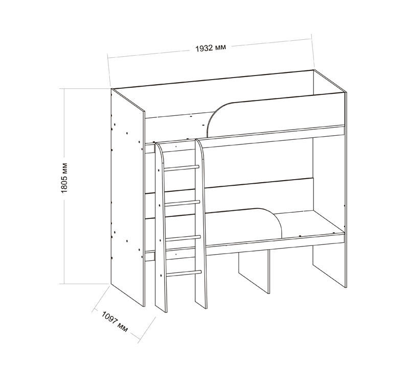 Размеры двухъярусной кровати для хостела