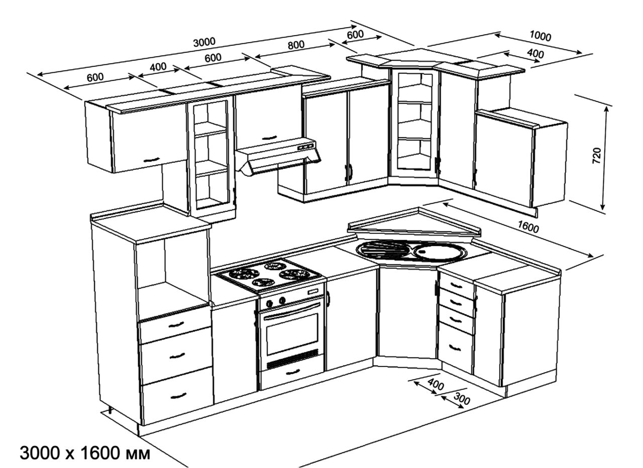 Чертеж кухни фото