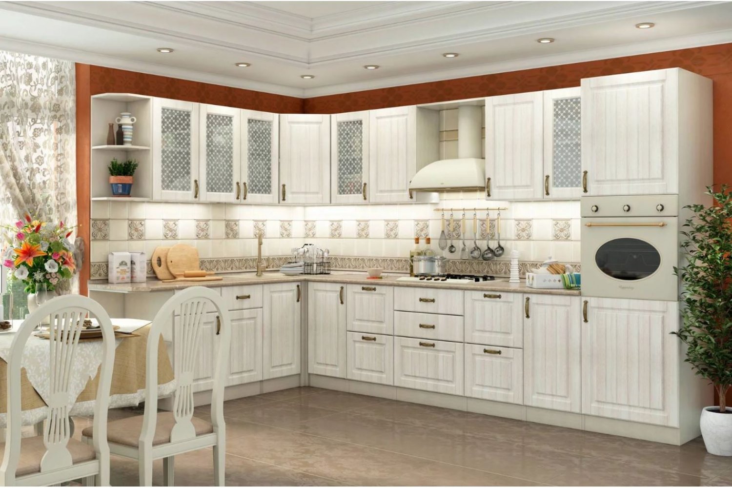 Кухонный гарнитур зеленый с белым фото дизайн