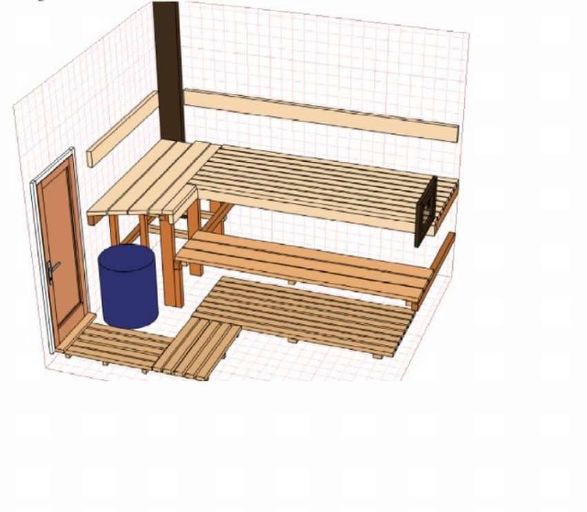 Полок для бани размеры и чертежи в парилку