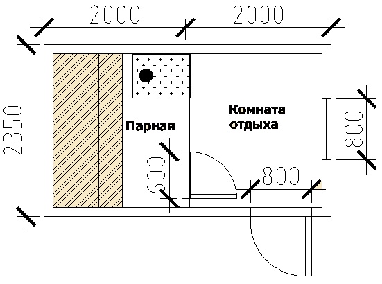 Парилка чертеж баня