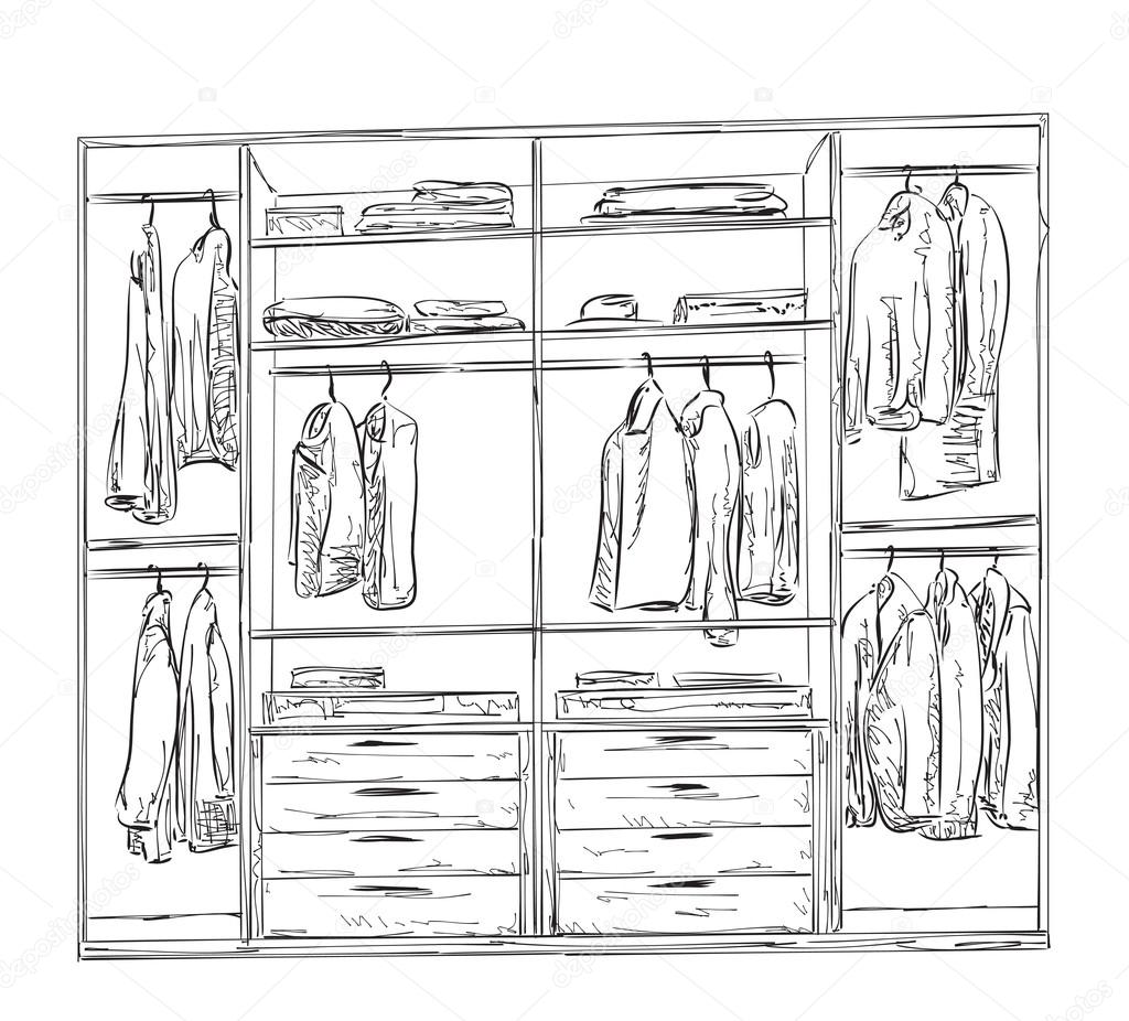 Рисунок шкафа для одежды