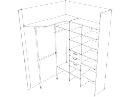 Нарисовать угловой шкаф онлайн самостоятельно 3д