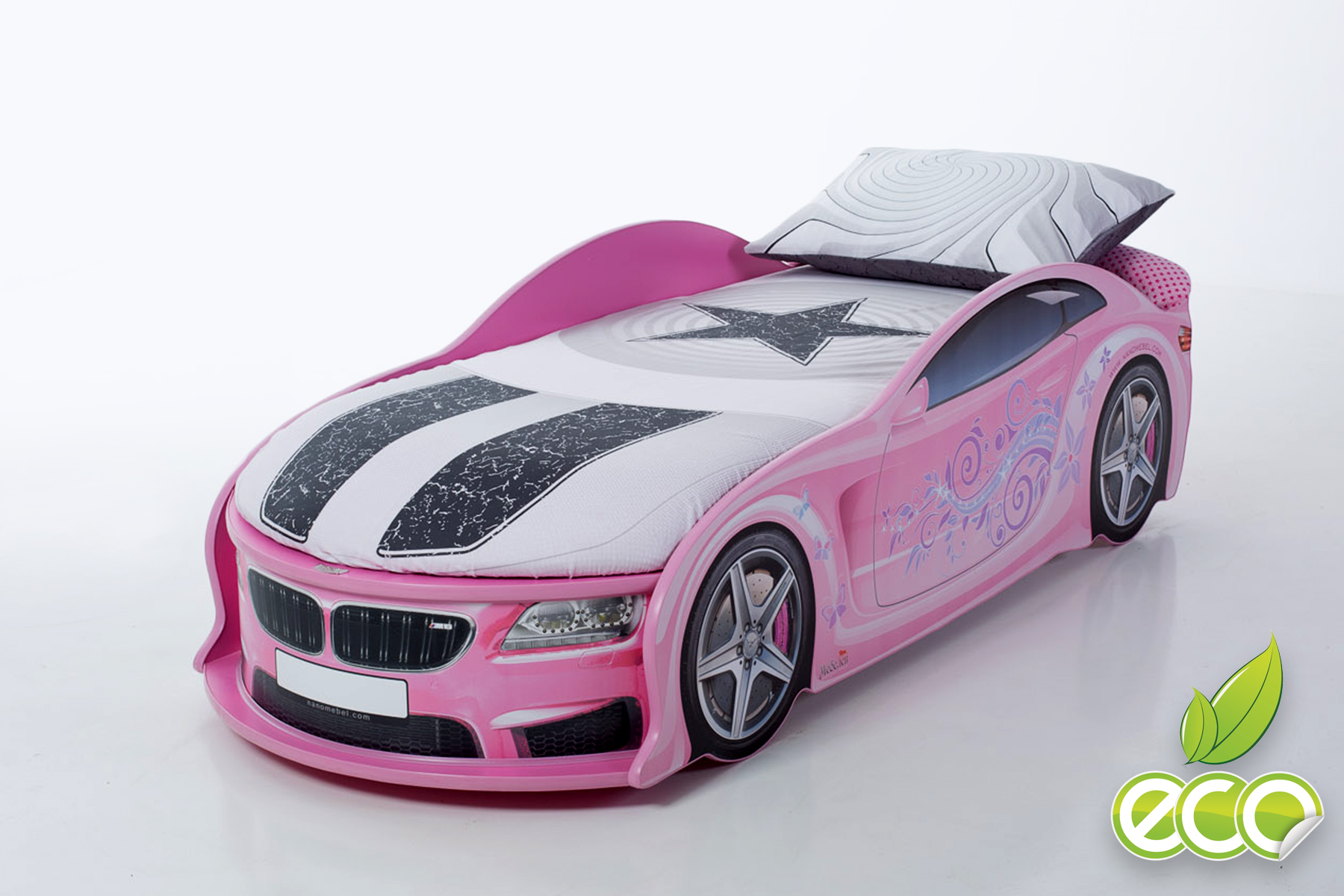 Кровать машина розовая