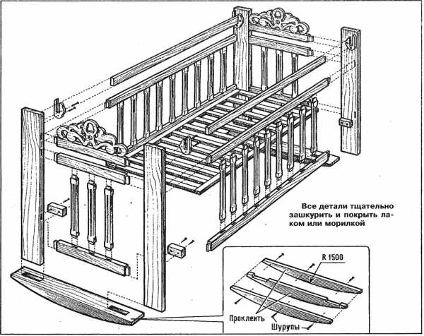 Проект детской кроватки чертеж и описание