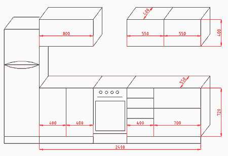 Габариты кухонного углового шкафа