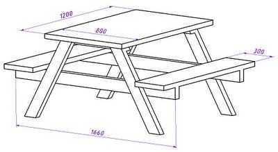 Стол из дерева схема чертеж