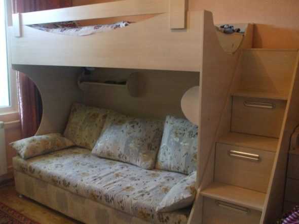 Двухъярусная Кровать С Диваном Внизу Фото