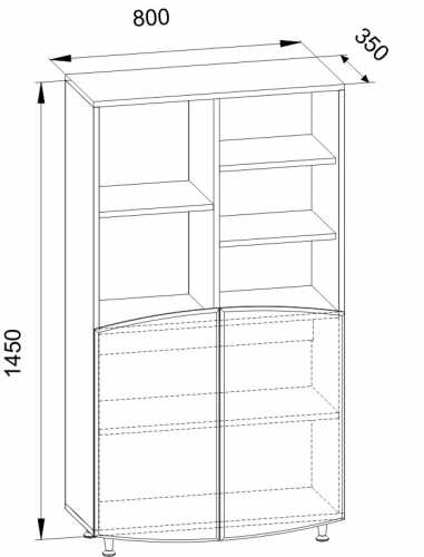 Книжный шкаф рисунок для детей