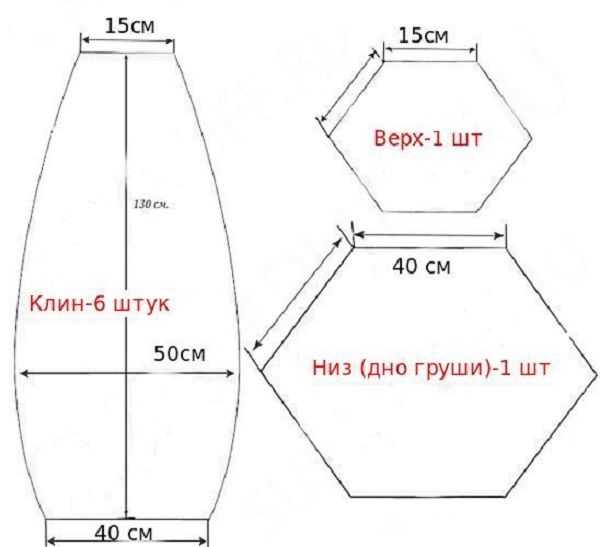 Кресло мешок выкройка в натуральную величину