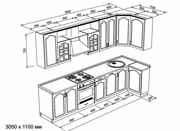 Мебель кухни размеры шкафов