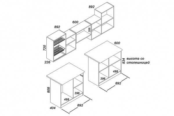 Кухонные шкафы напольные размеры