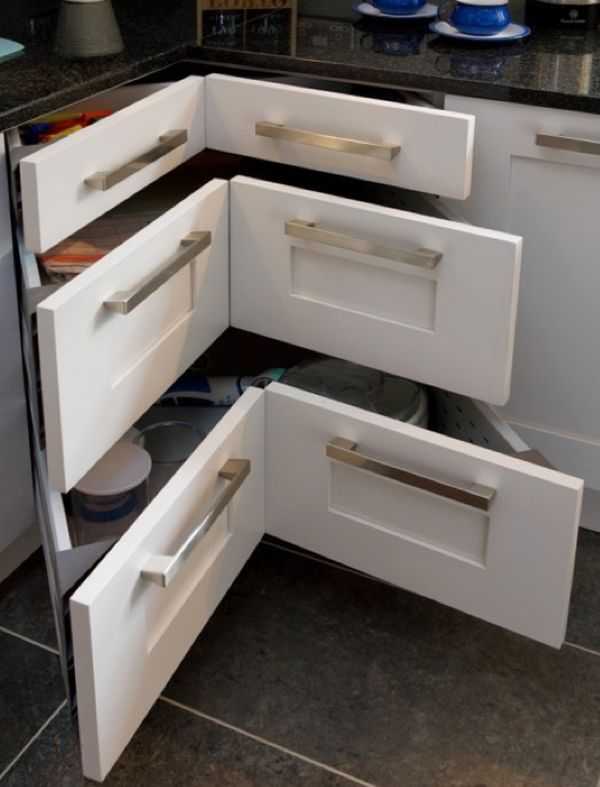 Угловой шкаф для раковины на кухне