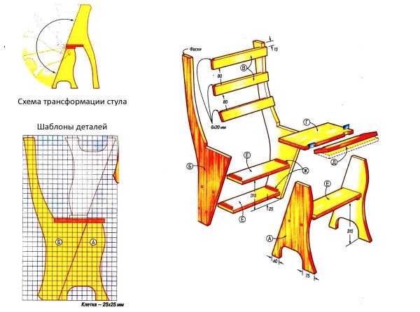 Стул стремянка трансформер чертеж деревянный своими руками