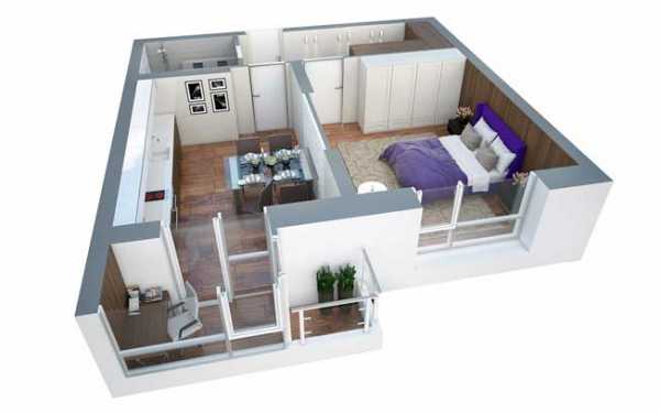 Tri stana od 40 četvornih metara. m. modernog dizajna