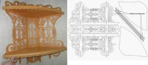 Полка для икон угловая чертеж размеры
