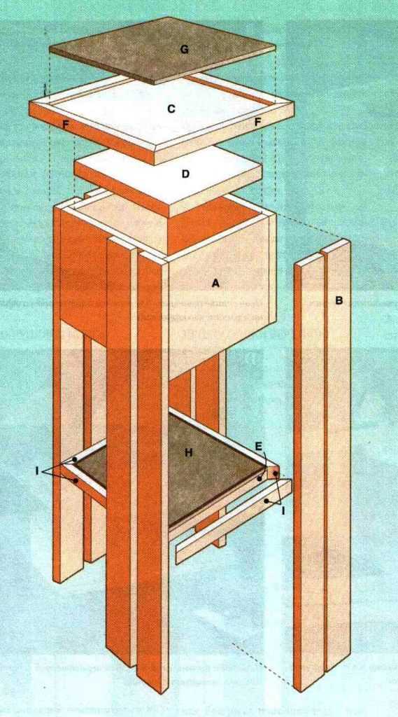Полок для цветов из дерева чертежи