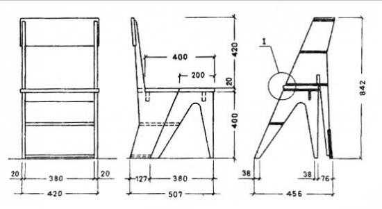 Складной стул со спинкой чертеж с размерами