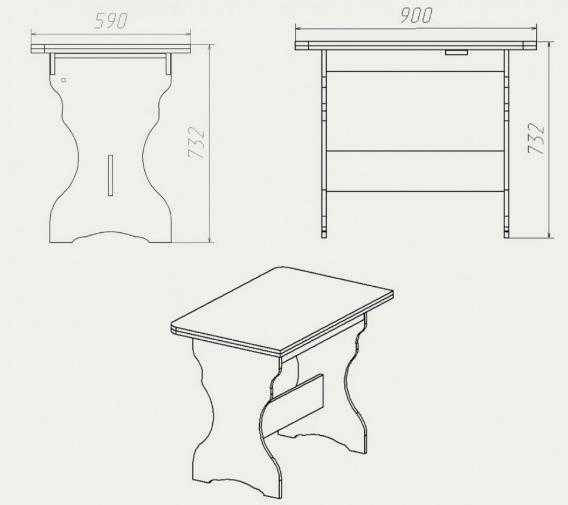 Схема табуретки с размерами