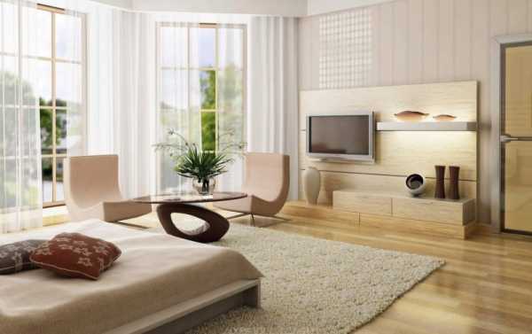 Телевизор в спальне на стене фото