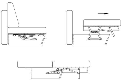 Механизм перемещения спинки дивана